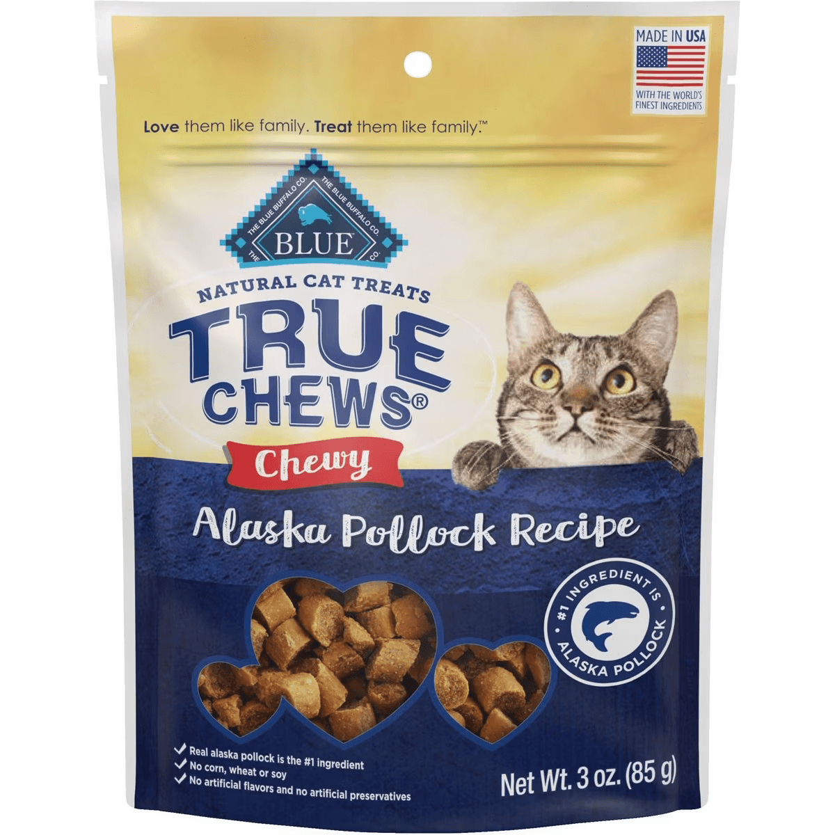 Blue True Chews Natural Chewy Alaska Pollock Cat Treats