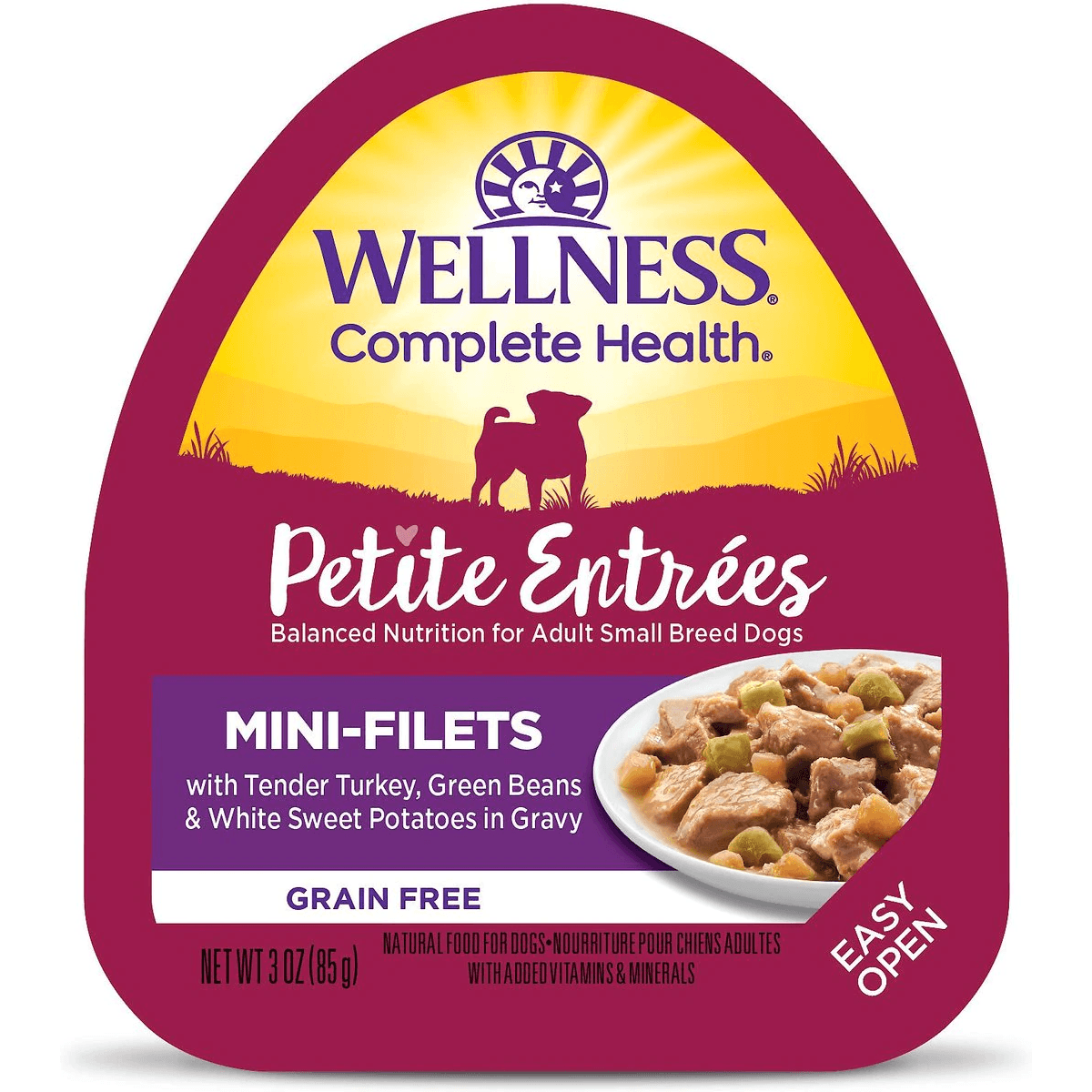 Wellness Small Breed Petite Entrees Mini Filets Tender Turkey Green Beans White Sweet Potatoes in Gravy