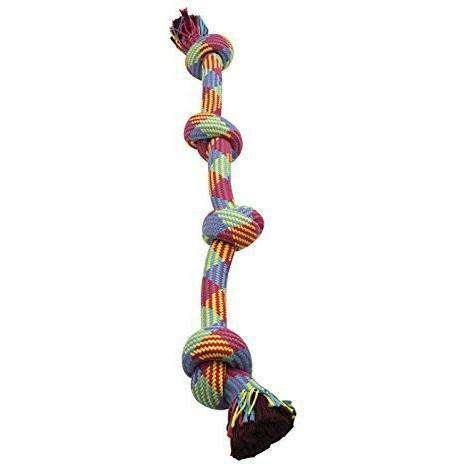 Mammoth Flossy Chews Colored 4 Knot Tug Rope X Large 27 Long