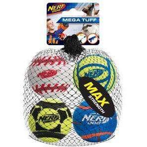 Nerf Dog Tuff Sports Balls 4 Pack Medium