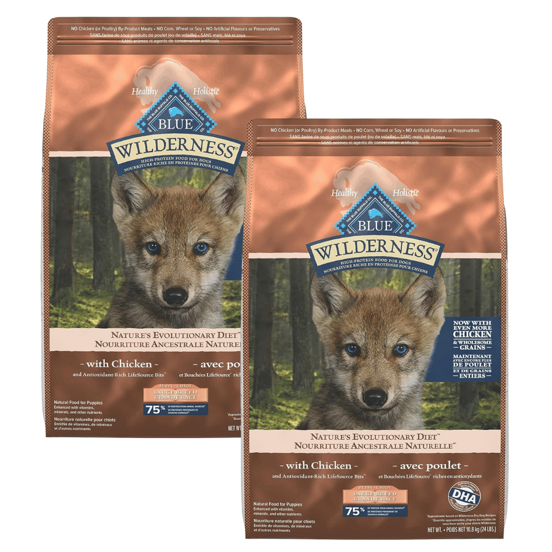 Blue Buffalo Wilderness More Meat & Wholesome Grains Natural Dry Dog Food Large Breed Puppy Chicken