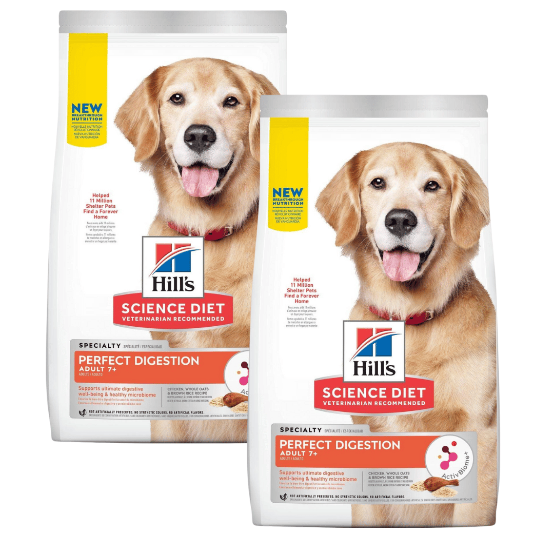 Hill's Science Diet Adult 7+ Digestion Parfaite Poulet, Avoine Complète &amp; Riz Brun Nourriture pour Chiens