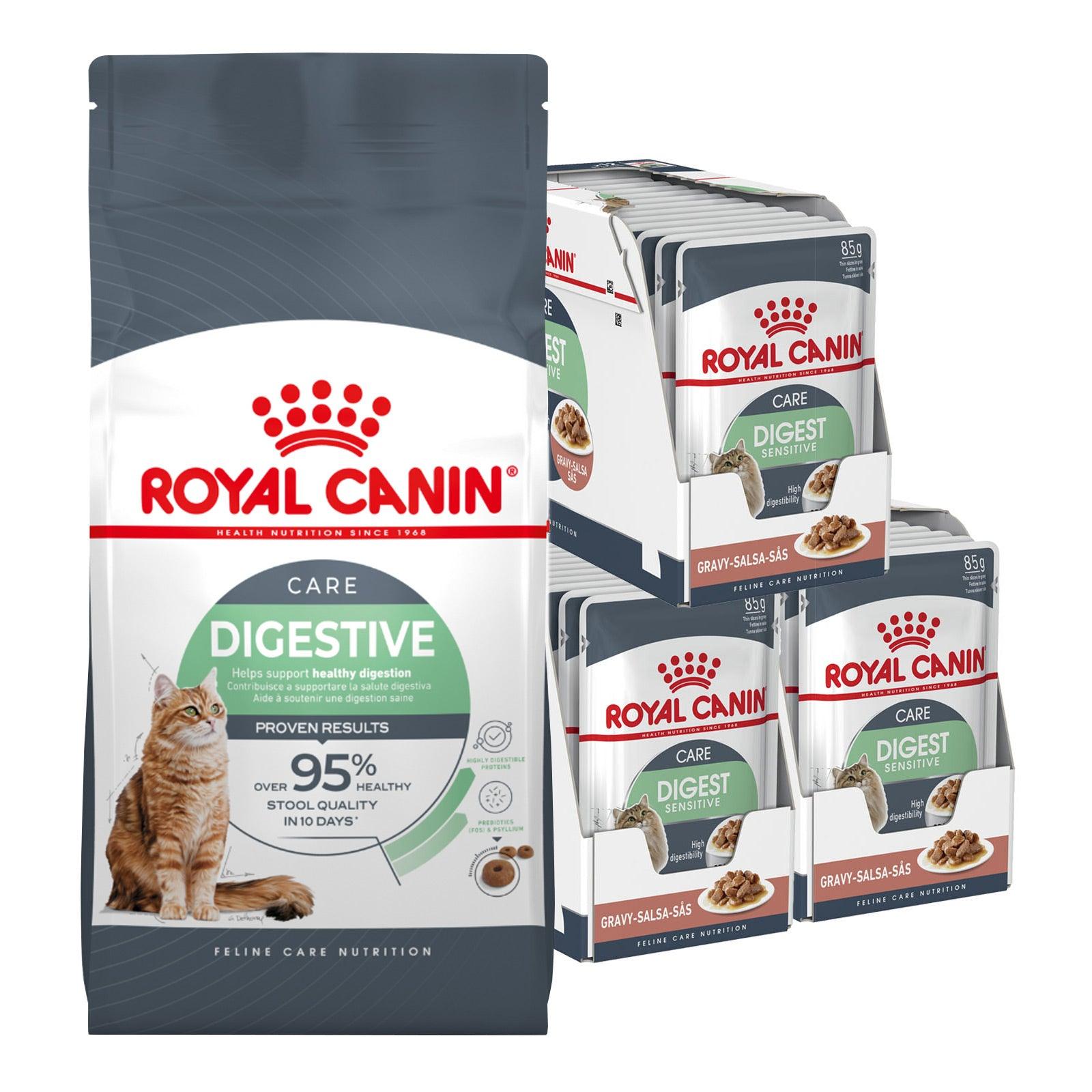 Bundle: Royal Canin Digestive Care Adult Wet And Dry Cat Food - 24 Pack / 2.72 Kg - Cat Food - Royal Canin - PetMax Canada