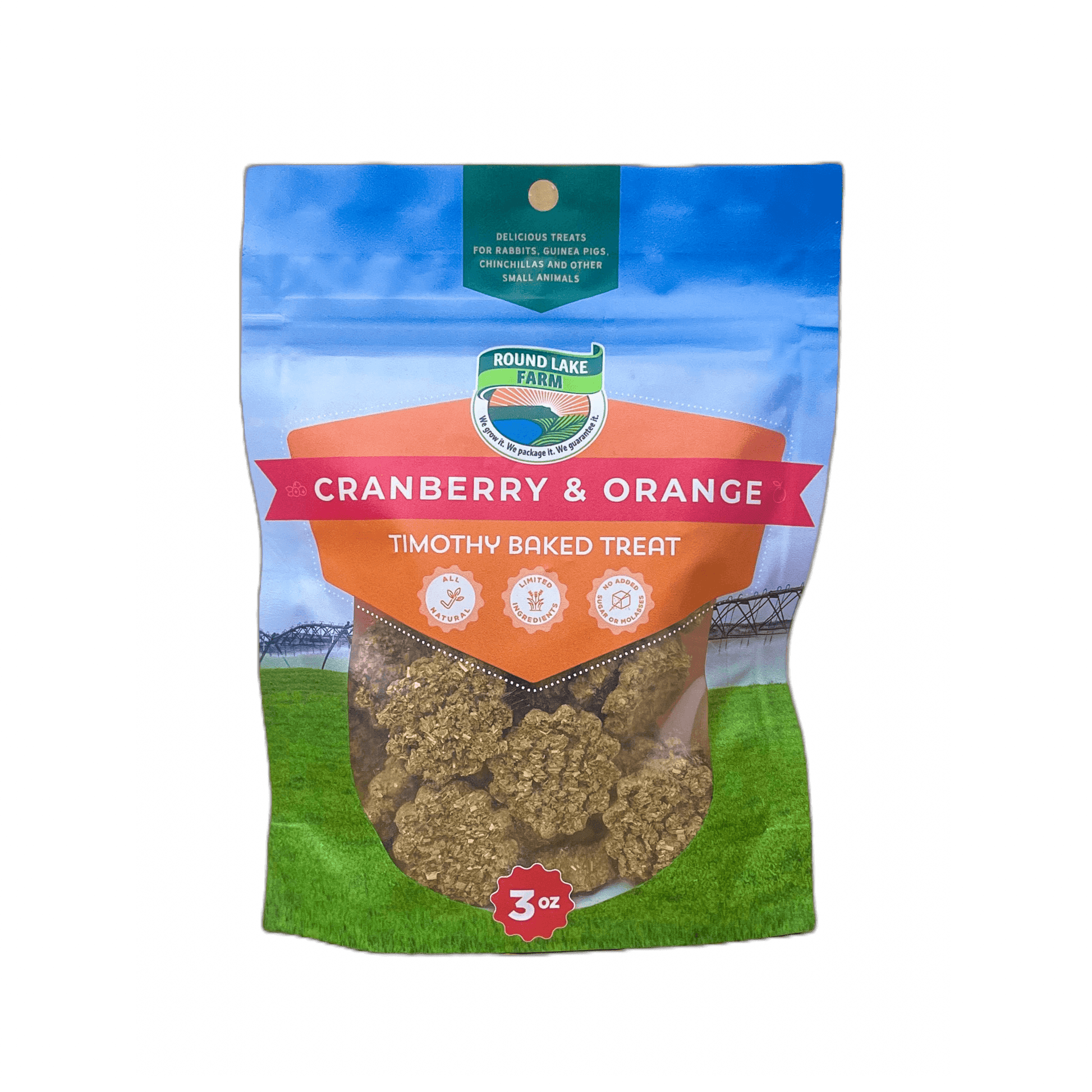 Round Lake Farm Small Animal Cranberry & Orange Timothy Baked Treats - 85 g - Small Animal Food Treats - Round Lake Farm - PetMax Canada