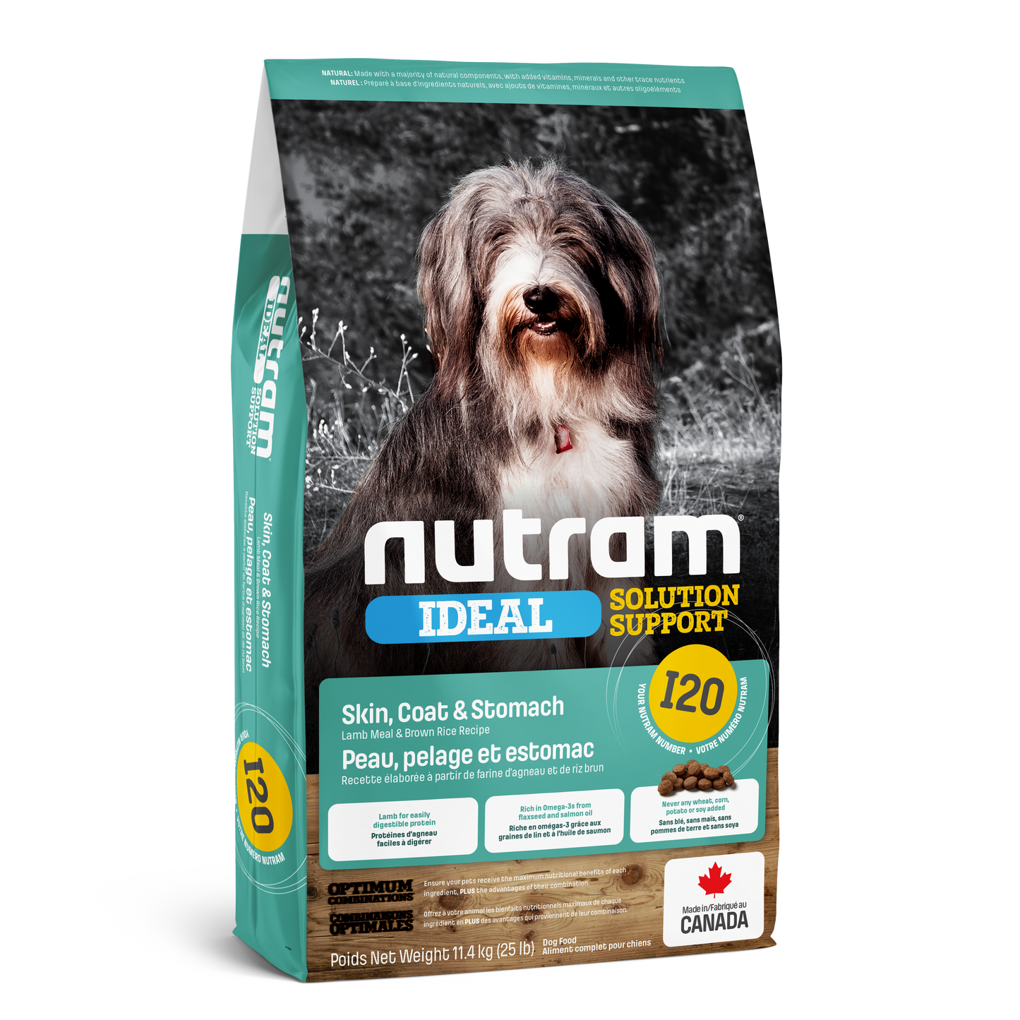 Nutram Ideal Solution I20 Skin, Coat, and Stomach Dog Food Lamb Meal & Brown Rice