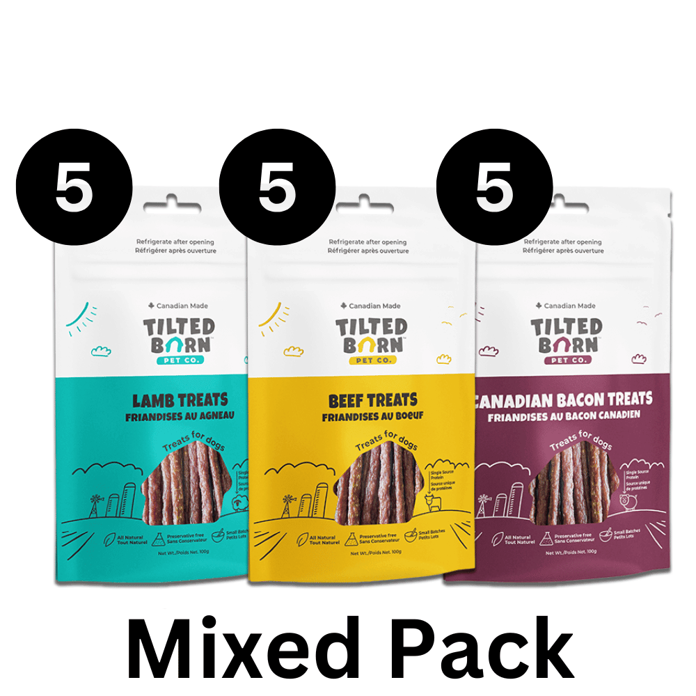 Max Value Pack: Tilted Barn Dog Treats 15 Pack - (5) Canadian Bacon, (5) Canadian Beef, (5) Canadian Lamb Treats - Default Title - Dog Treats - Tilted Barn - PetMax Canada