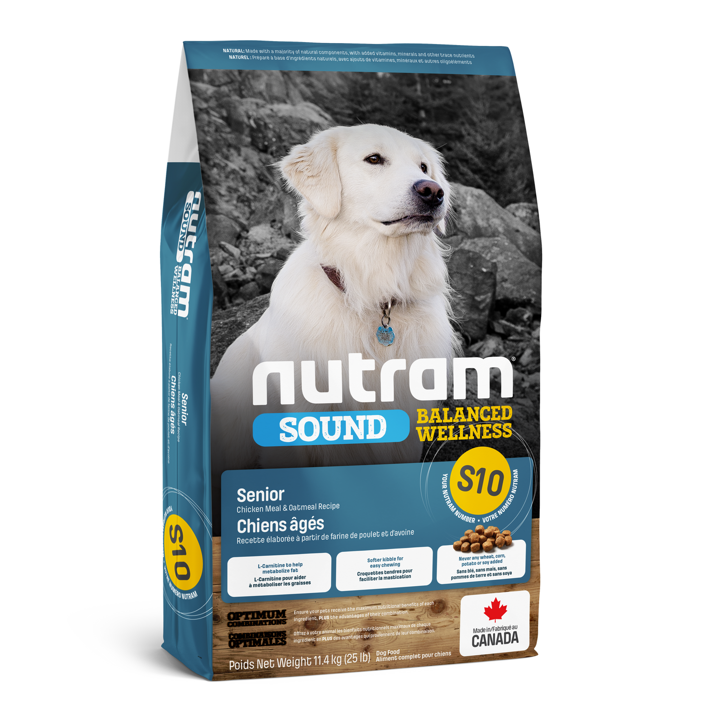 Nutram Sound Balanced Wellness S10 Recette de farine de poulet et d'avoine pour chiens