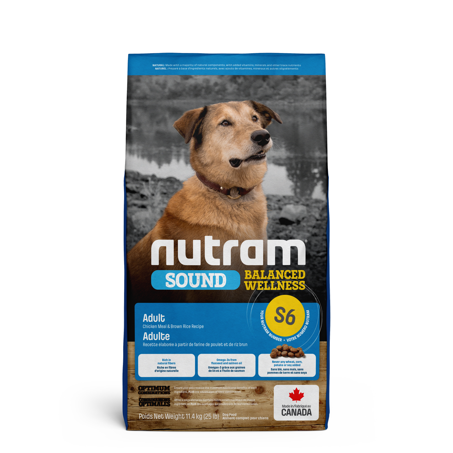 Recette de farine de poulet et de riz brun Nutram Sound Balanced Wellness S6