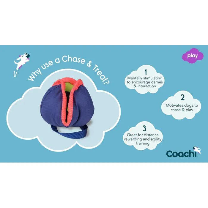 Coachi Chase & Treat Navy, Coral & Coral - 5" - Training Products - COACHI - PetMax Canada