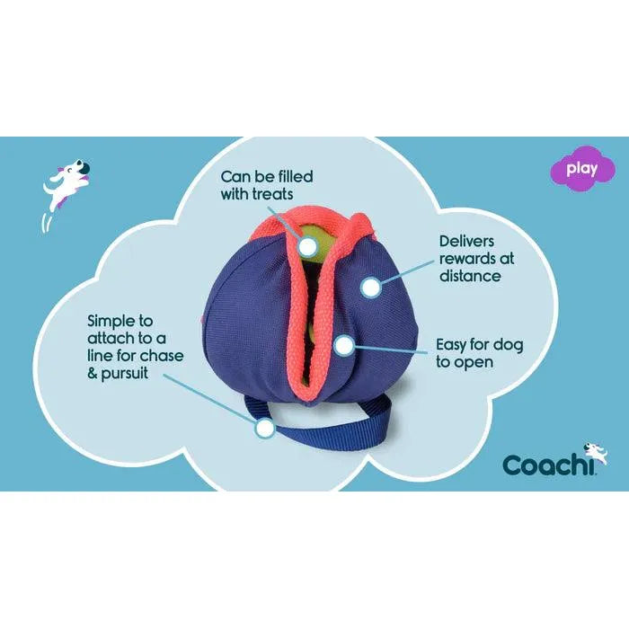 Coachi Chase & Treat Navy, Coral & Coral - 5" - Training Products - COACHI - PetMax Canada