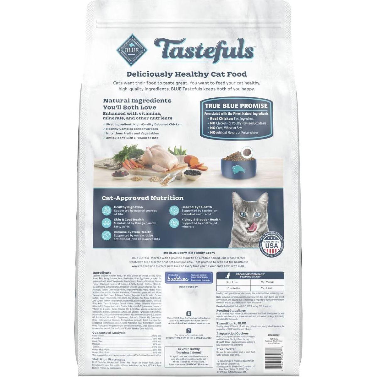 Blue Buffalo Tastefuls Chicken Indoor Natural Adult Dry Cat Food - 3.18 Kg - Cat Food - Blue Buffalo - PetMax Canada