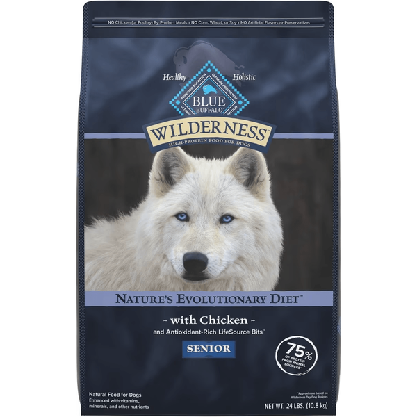 Blue Buffalo Wilderness Senior Dry Dog Food Chicken High Protein Wholesome Grains