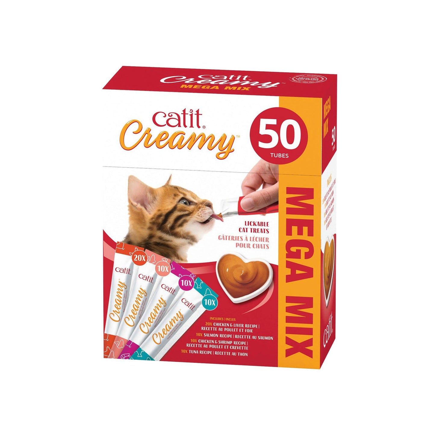 CatIt Creamy Lickable Treats Assorted - 50 Pack - Cat Treats - Catit - PetMax Canada