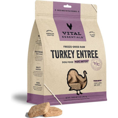 Vital Essentials Freeze Dried Raw Turkey Mini Patties