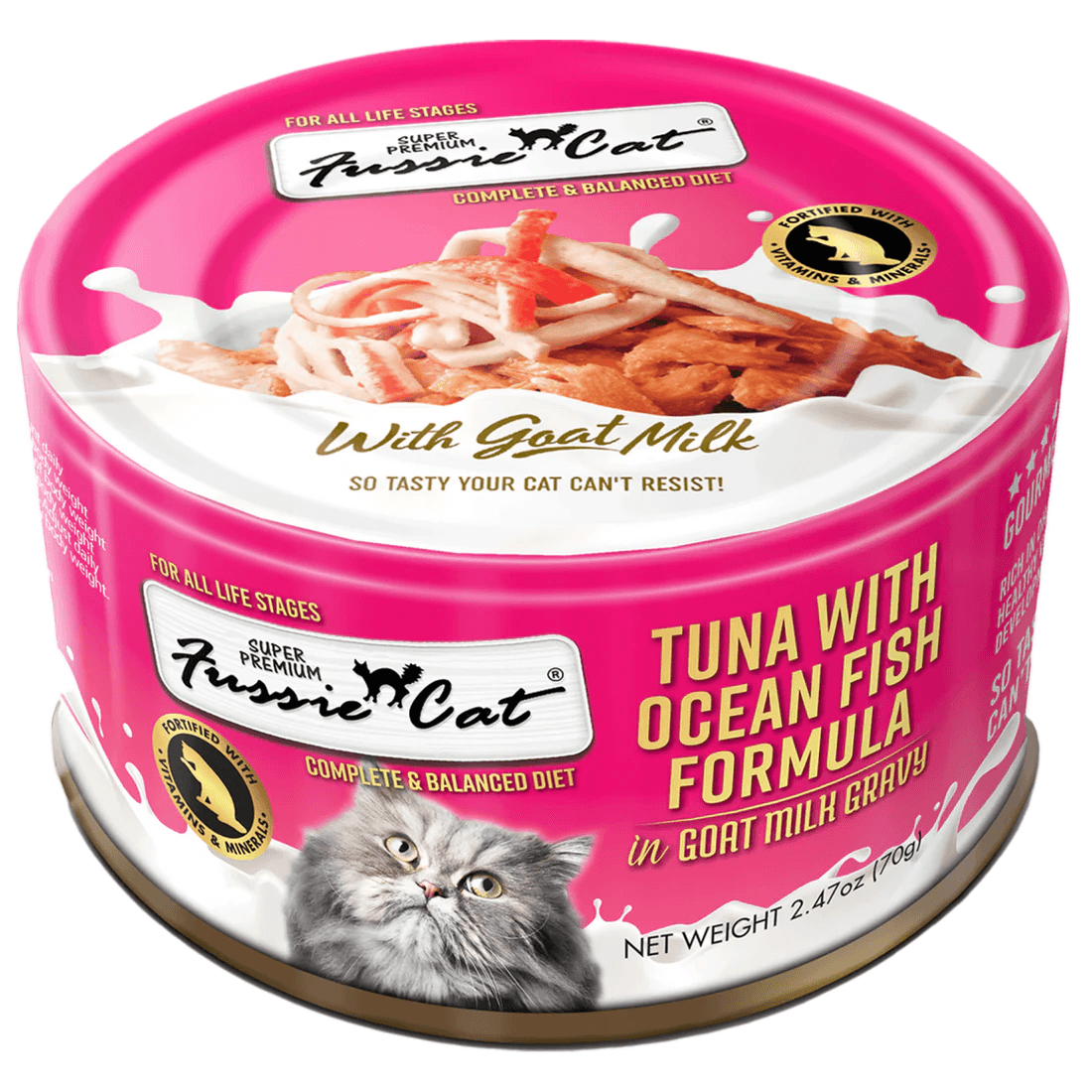 Fussie Cat Premium Tuna With Ocean Fish Formula in Goat Milk - Individual - Canned Cat Food - Fussie Cat - PetMax Canada