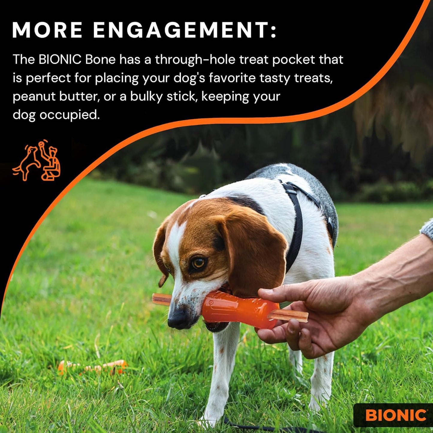 Bionic Rubber Dog Bone - Small: 3.5" - Dog Toys - Bionic - PetMax Canada