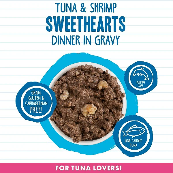 Weruva Wet Cat Food BFF Sweethearts Tuna & Shrimp Minced Dinner in Gravy