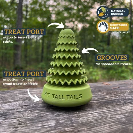 Tall Tails Natural Rubber Evergreen Tree Toy