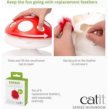 Catit Senses 2.0 Mushroom Replacement Feather 6 count