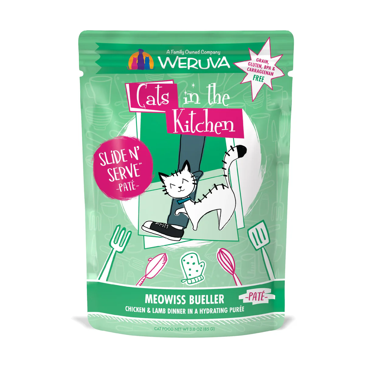 Weruva Cat Pouch Cats in the Kitchen Meowisss Bueller Chicken & Lamb Pate