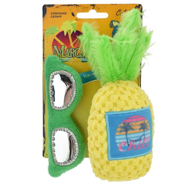 Multipet Cat Toy Margaritaville Sunglasses & Pineapple 2 pack