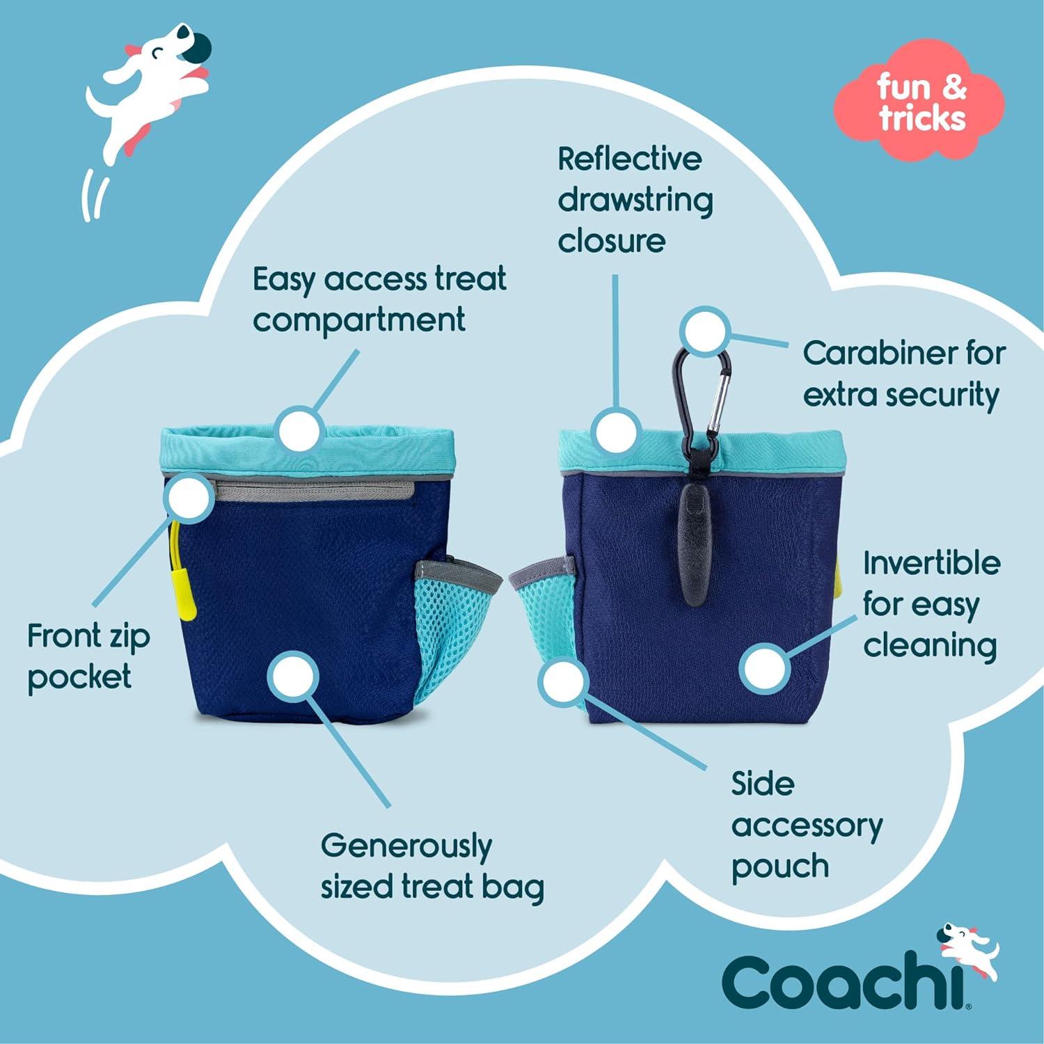 Coachi Train & Treat Bag - Navy & Light Blue - Training Products - COACHI - PetMax Canada