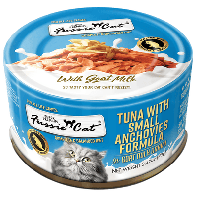 Fussie Cat Premium Tuna With Small Anchovies Formula in Goat Milk - Individual - Canned Cat Food - Fussie Cat - PetMax Canada