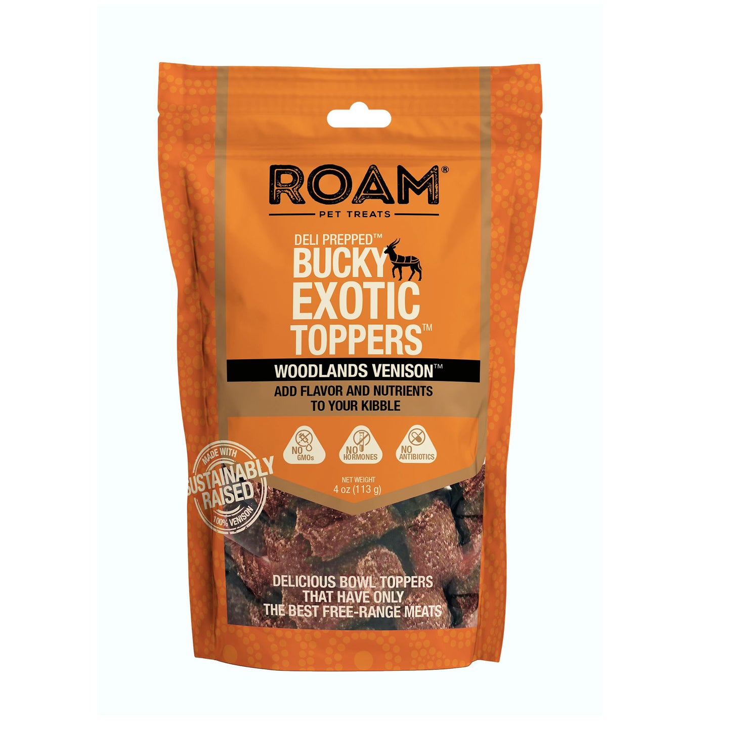 Roam Bucky Exotic Venison Treat Toppers