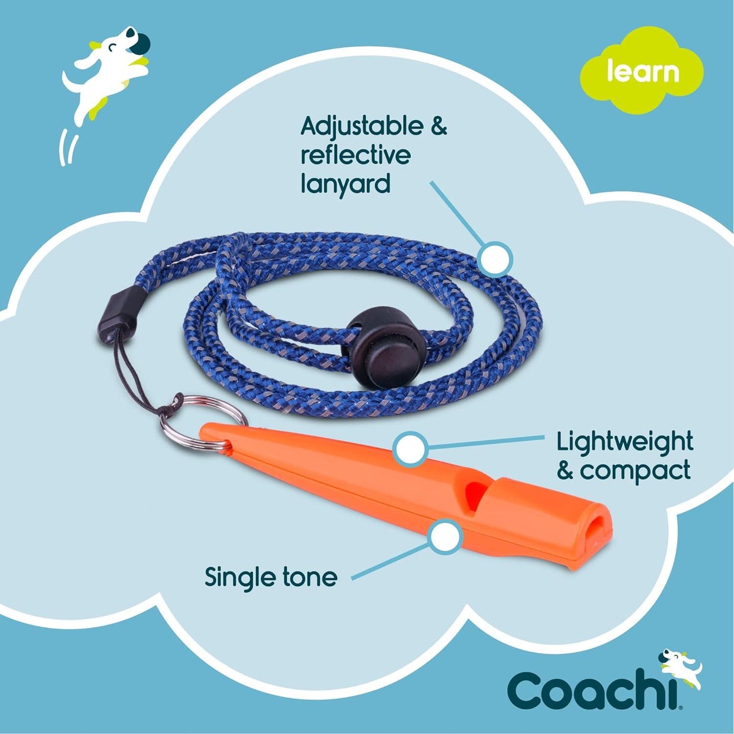 Coachi Training Whistle - Coral - Training Products - COACHI - PetMax Canada