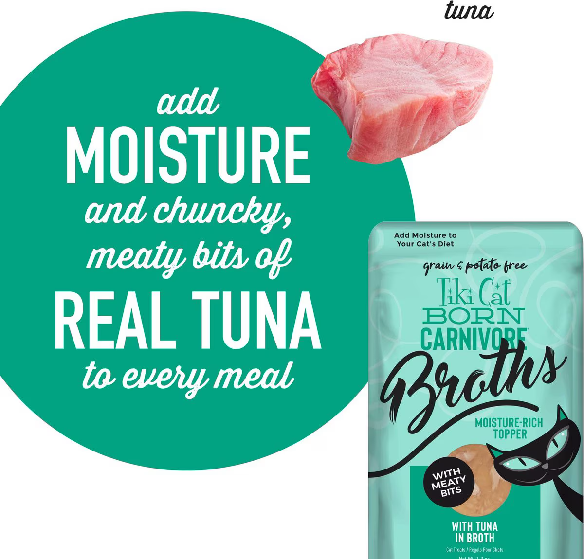 Tiki Cat Pouch Broths Grain Free Tuna