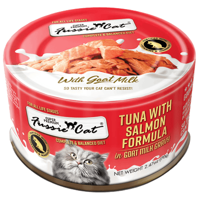 Fussie Cat Premium Tuna With Salmon Formula in Goat Milk - 24 Pack - Canned Cat Food - Fussie Cat - PetMax Canada