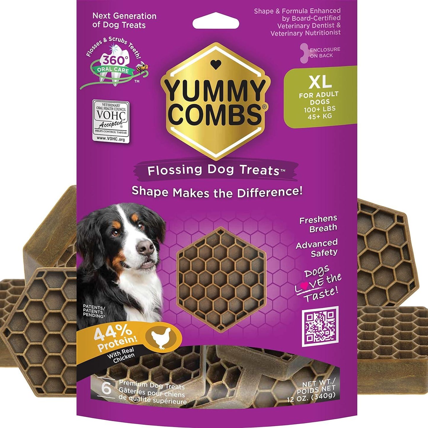 Yummy Combs Vet Approved Dental Chicken Dog Treats - X-Large / 340g - Dog Treats - Yummy Combs - PetMax Canada