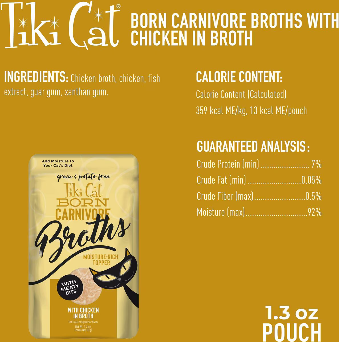 Tiki Cat Pouch Broths Grain Free Chicken