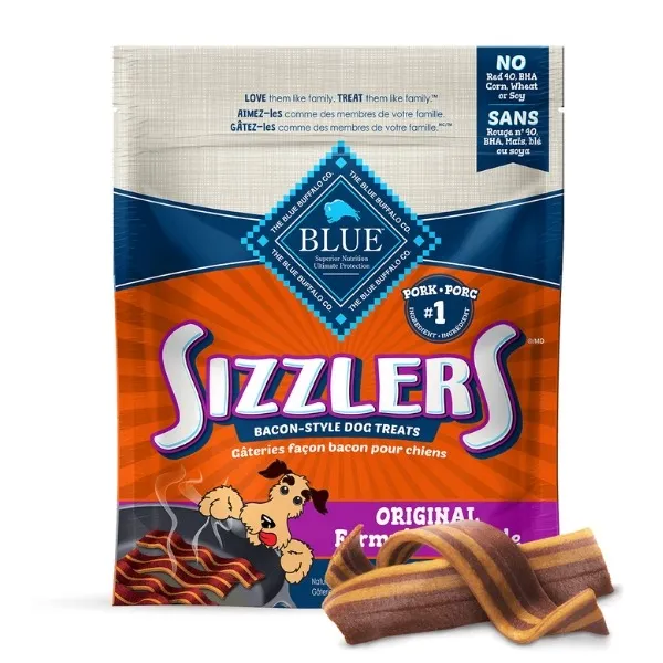 Blue Sizzlers Bacon Style Dog Treats