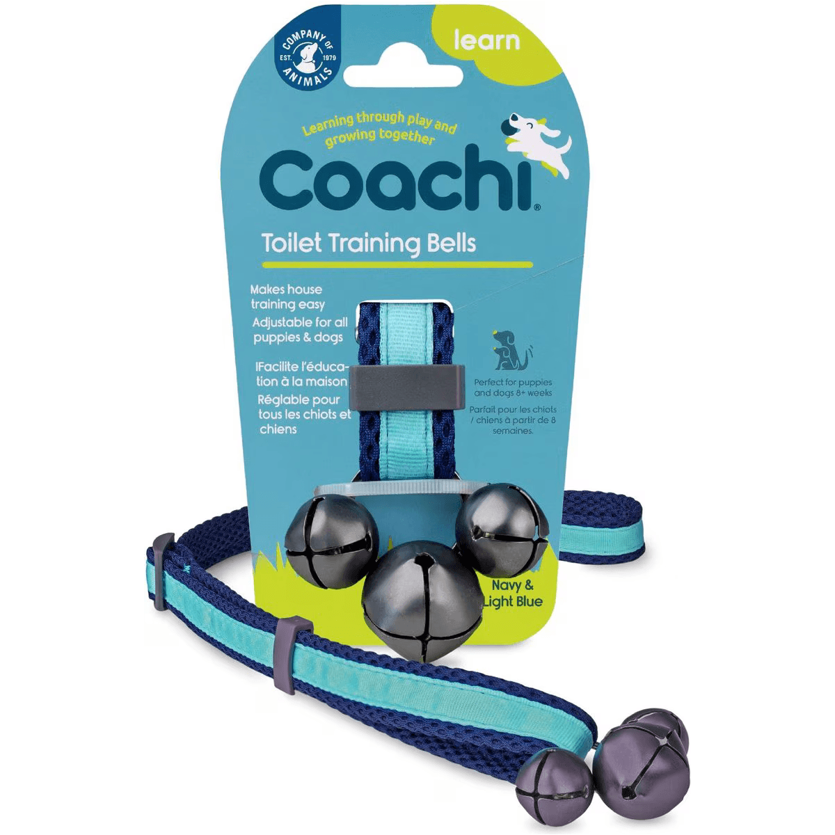 Coachi Toilet Training Bells - Navy & Light Blue - Training Products - COACHI - PetMax Canada