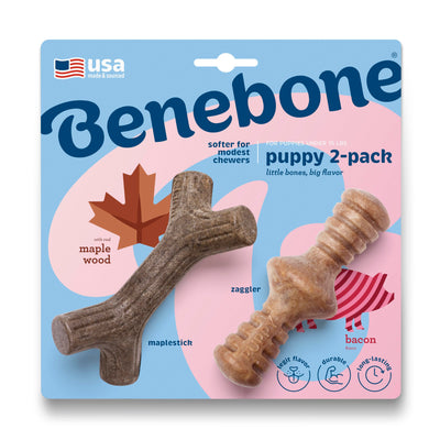 Benebone Puppy Chew Stick Zaggler Bacon 2-Pack