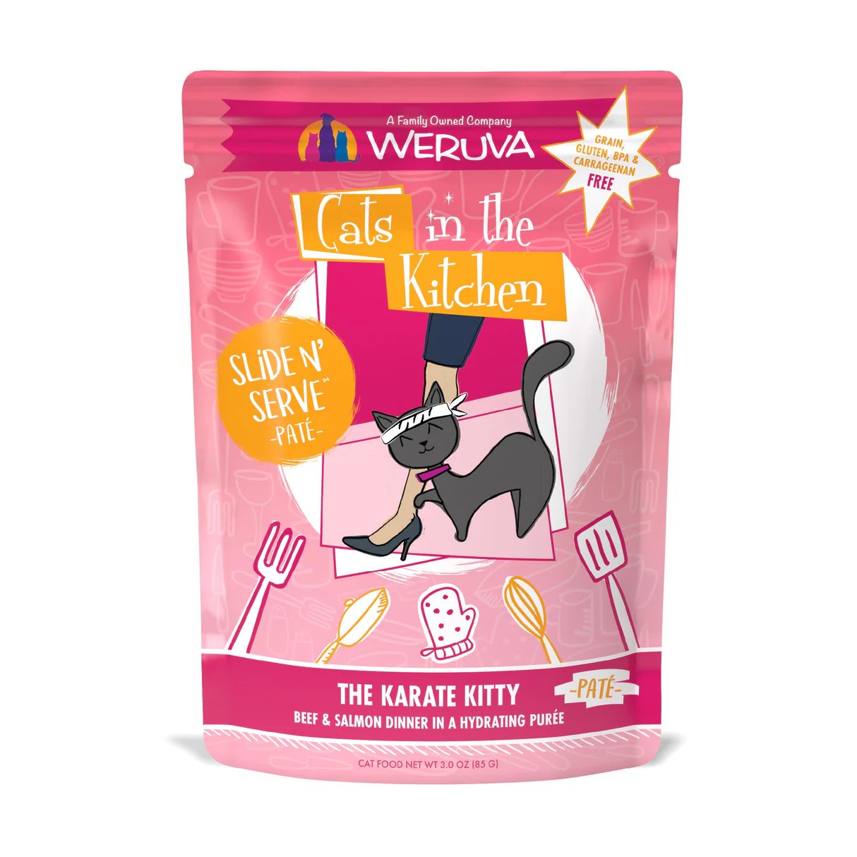 Weruva Cat Pouch Cats in the Kitchen Karate Kitty Beef & Salmon Pate