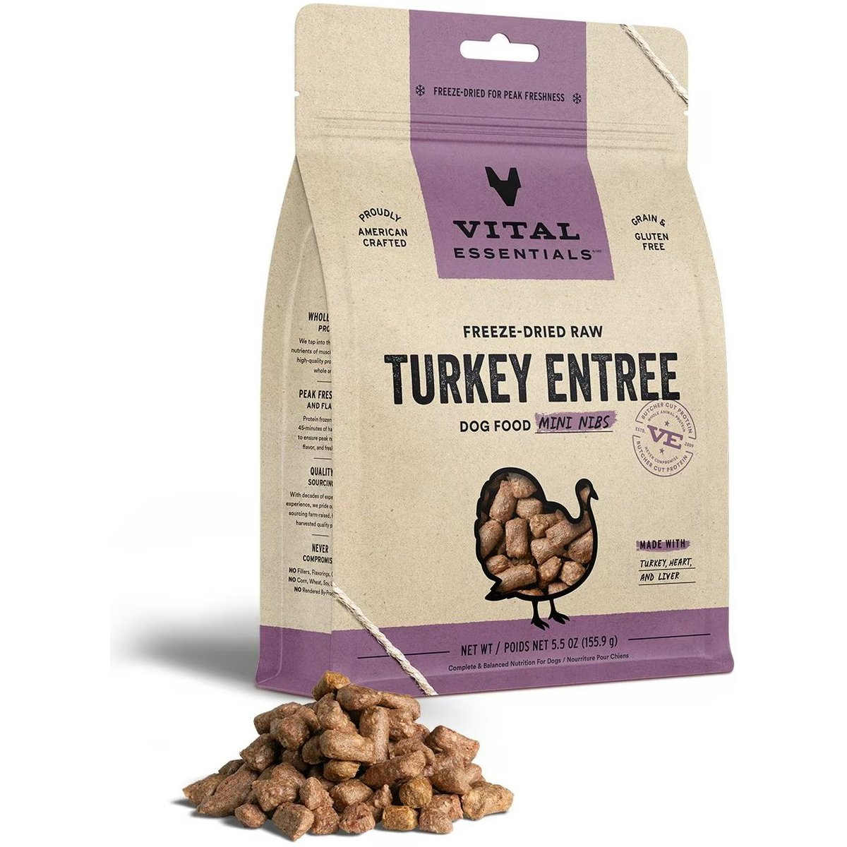 Vital Essentials Freeze Dried Raw Turkey Mini Nibs