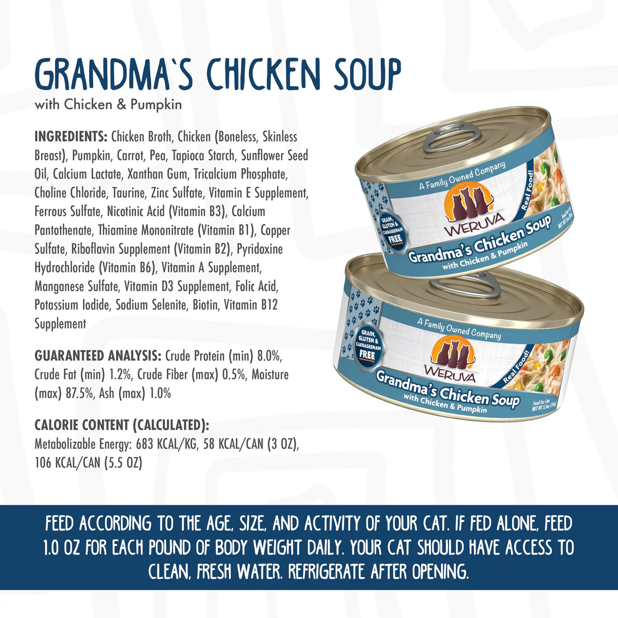 Weruva Wet Cat Food Grandmas Chicken Soup Chicken & Pumpkin Stew