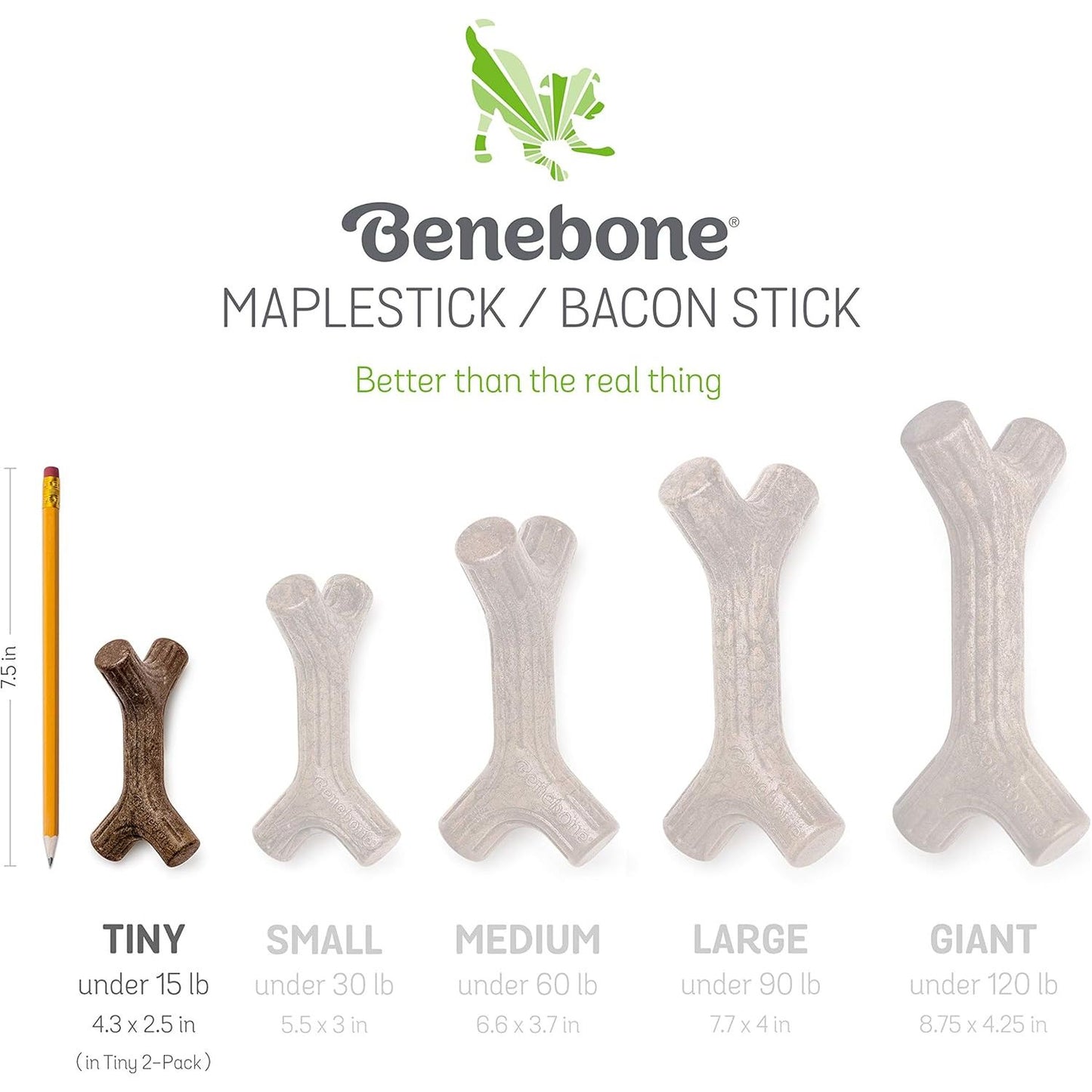 Benebone Puppy Chew Stick Zaggler Bacon 2-Pack