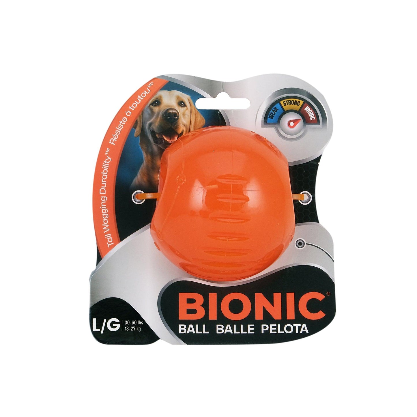 Bionic Rubber Ball Dog Toy - Large: 3.25" - Dog Toys - Bionic - PetMax Canada