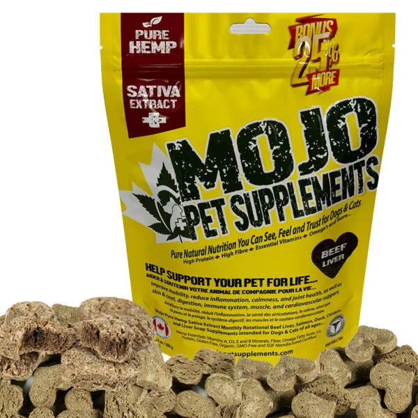 Gâteries au bœuf Mojo Hemp Pet Supplement