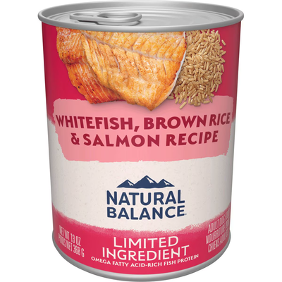 Natural Balance Dog Can Whitefish,Brown Rice & Salmon