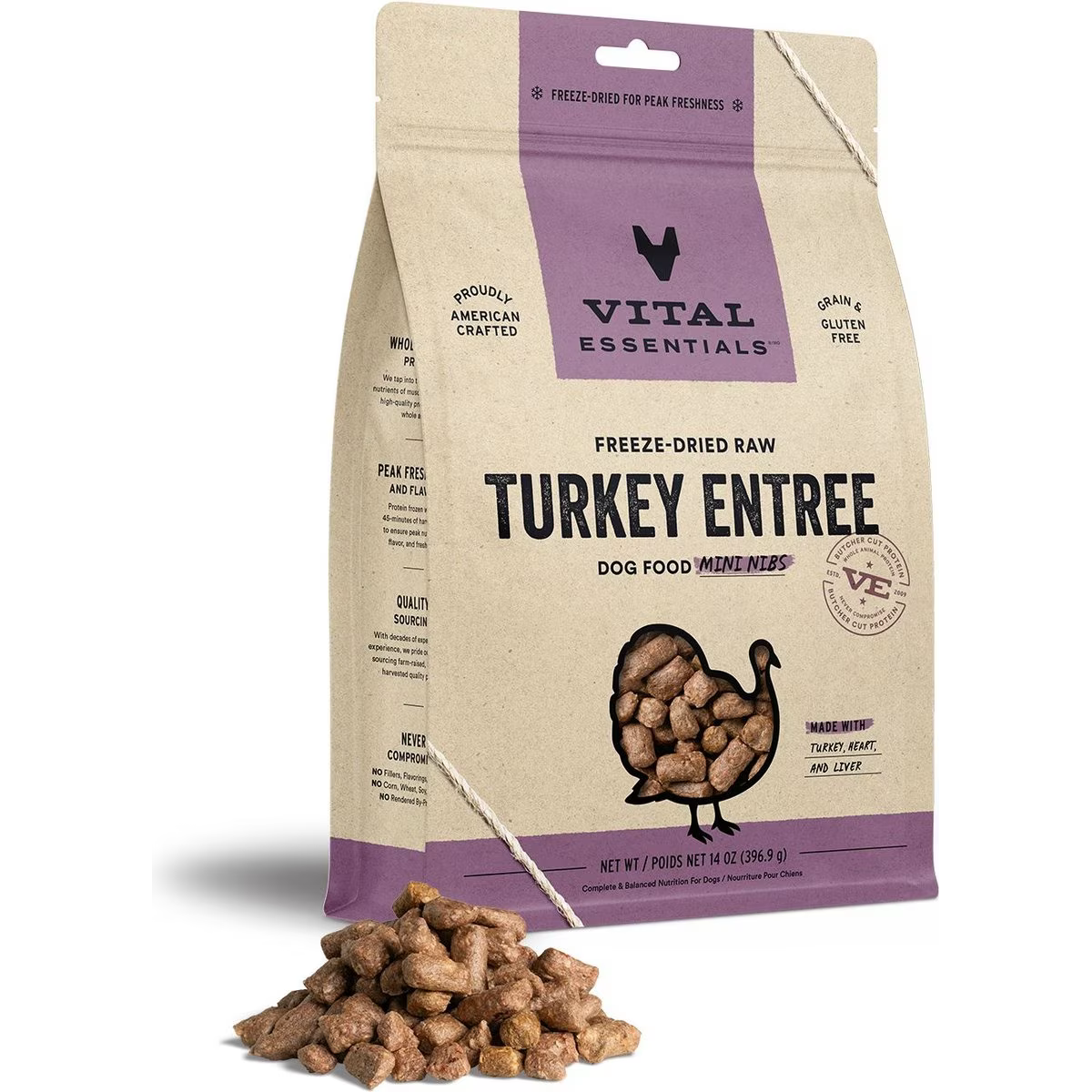 Vital Essentials Freeze Dried Raw Turkey Mini Nibs