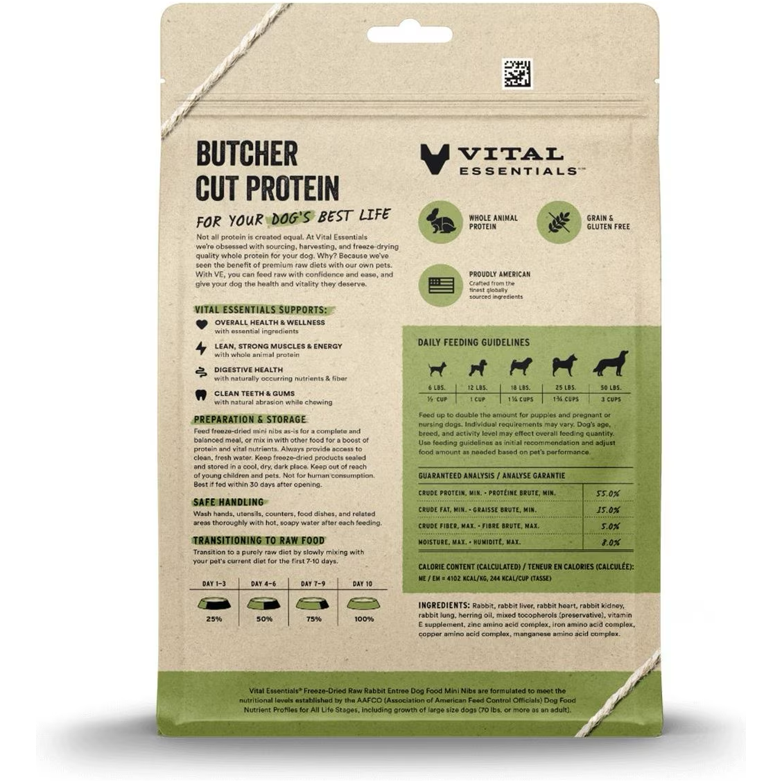 Vital Essentials Freeze Dried Raw Rabbit Mini Nibs