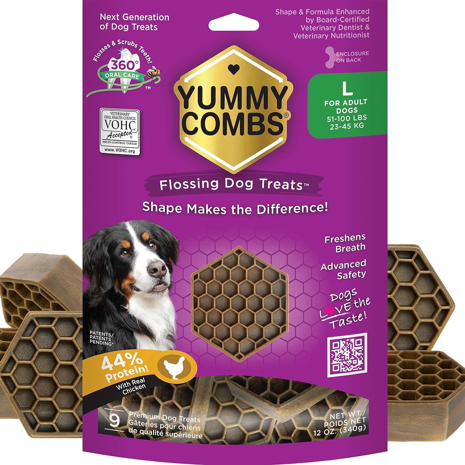 Yummy Combs Vet Approved Dental Chicken Dog Treats - Large / 340g - Dog Treats - Yummy Combs - PetMax Canada