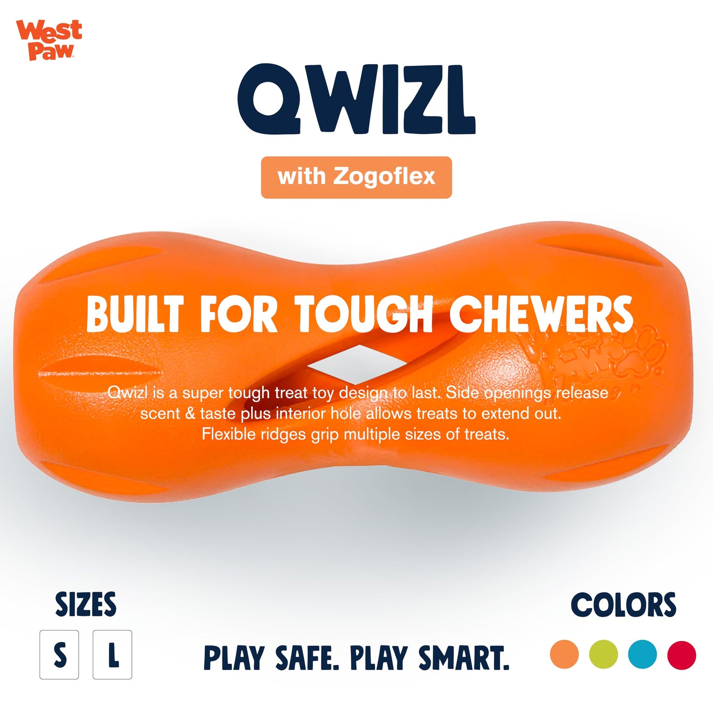 West Paw Zogoflex Qwizi Tangerine