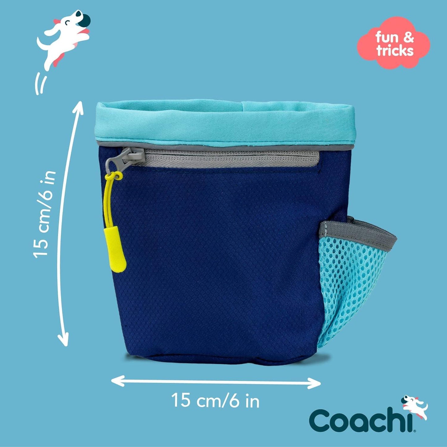 Coachi Train & Treat Bag - Navy & Light Blue - Training Products - COACHI - PetMax Canada