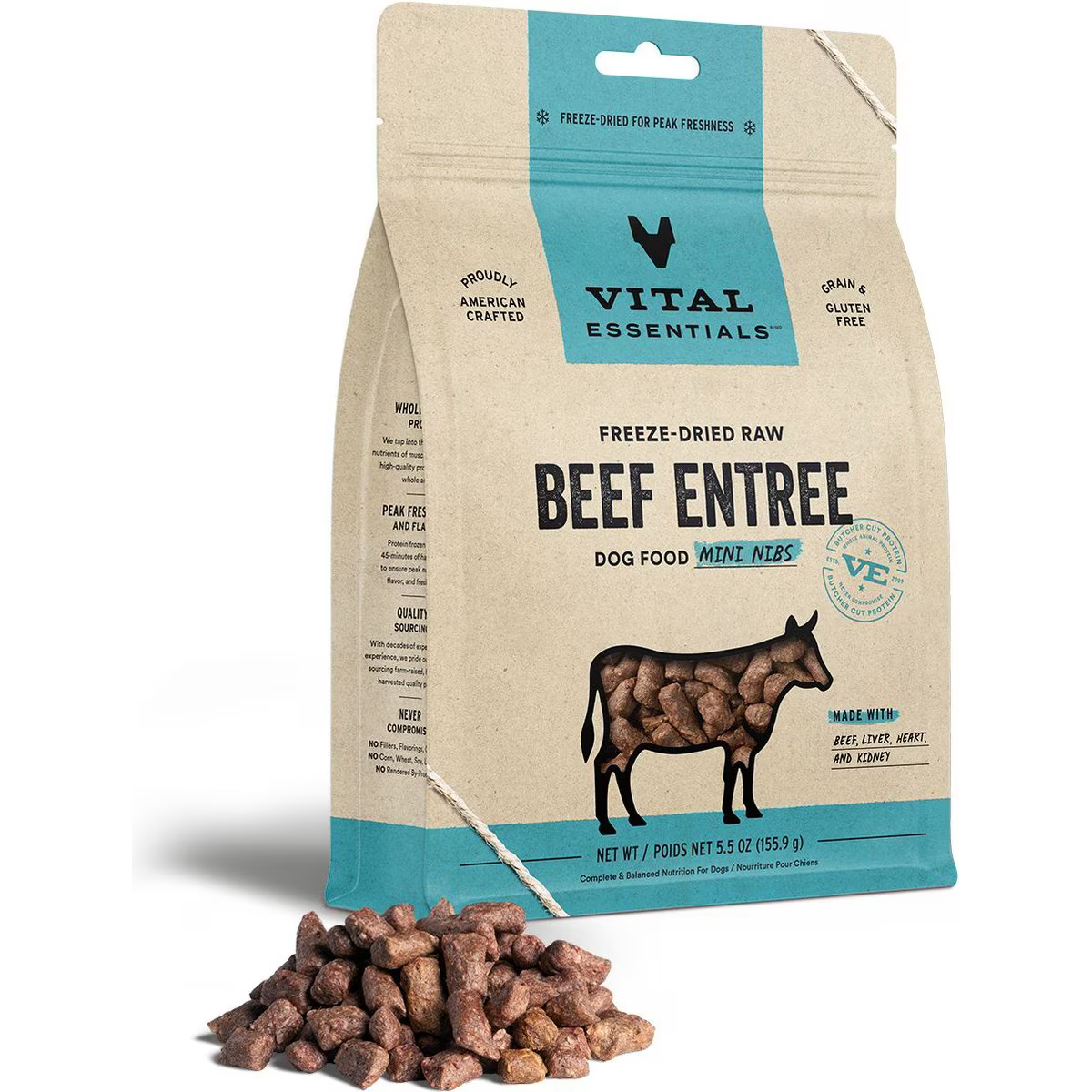 Vital Essentials Freeze Dried Raw Beef Mini Nibs