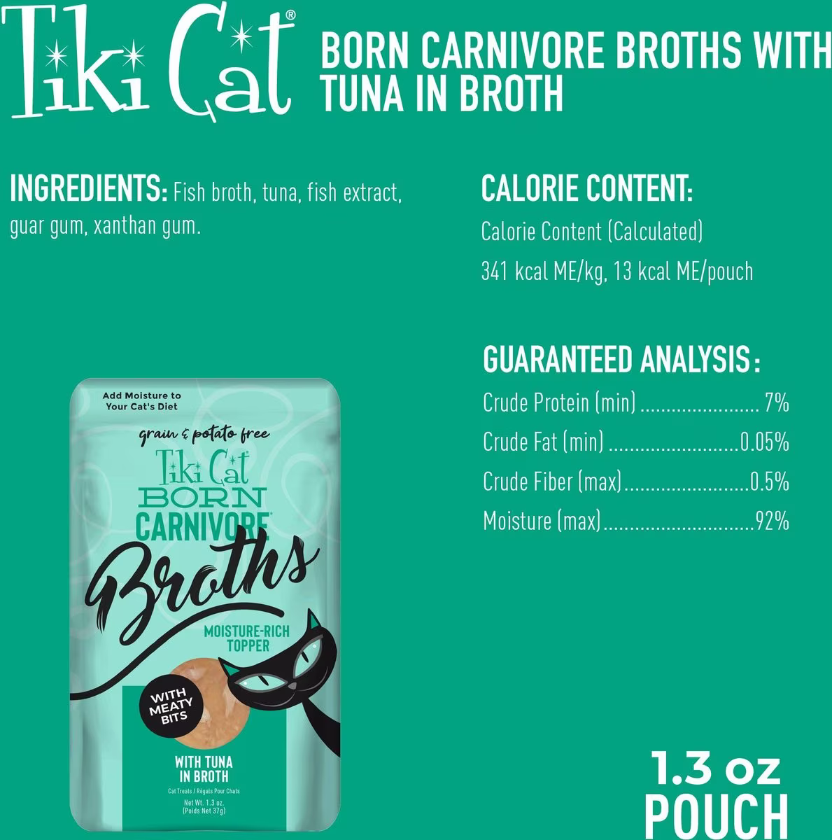 Tiki Cat Pouch Broths Grain Free Tuna